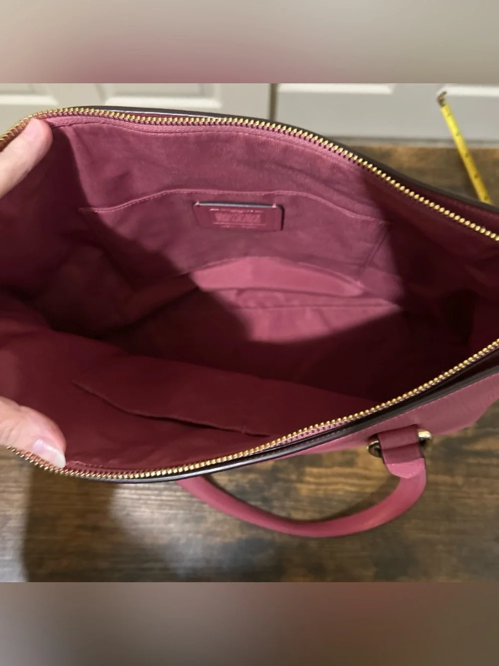 Coach Pebbled Leather Rich Berry Pink Medium Tote